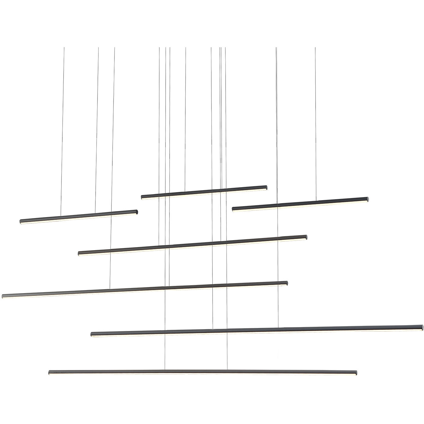 Chute Motion LED 70.88 inch Black Multi Pendant Ceiling Light